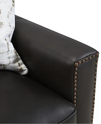 Gaspare 90" Leather 3-Seat Sofa, Macy's Exclusive