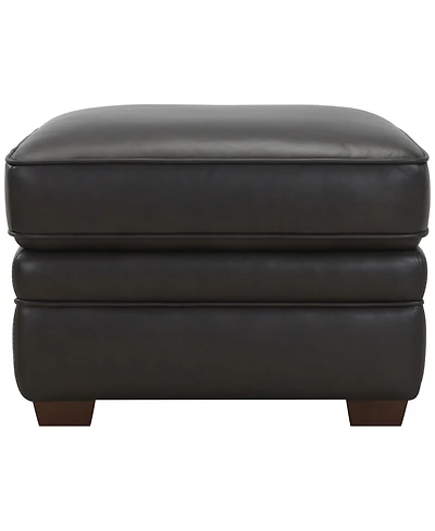 Gaspare 26" Leather Ottoman, Macy's Exclusive