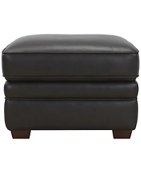 Gaspare 26" Leather Ottoman, Macy's Exclusive