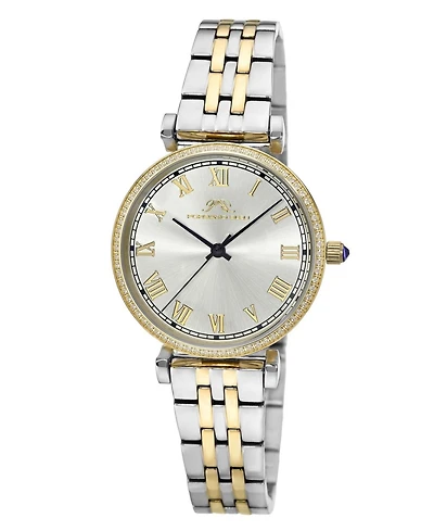Porsamo Bleu Women's Emma Stainless Steel Two Tone with Silver Sunray Dial Watch 1141DEMS