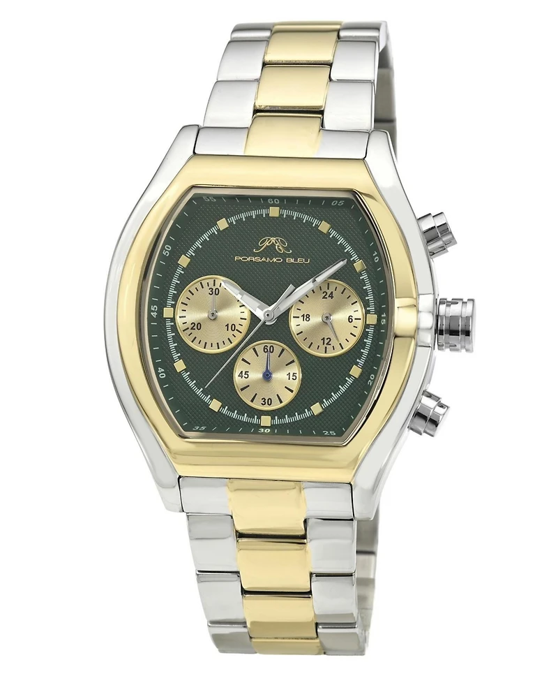 Porsamo Bleu Roman Chronograph Stainless Steel Two Tone and Men's Watch 1291FROS