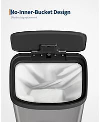 Gaomon Step-on Kitchen Stainless Steel Trash Can, Trash Bin with Soft-Close Lid