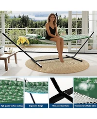 gaomon 450 Lbs Capacity, 2 Person Outdoor Hammock for Patio, Backyard, Garden, Beach, With Leaves Pattern