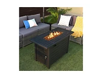 Mondawe 42 Inch 60 000 Btu Rectangular Propane Fire Pit Table with Waterproof Cover