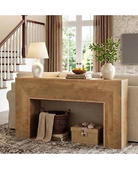 Tribesigns Farmhouse Entryway Table, 63-Inch Narrow Sofa Console Table Behind Couch