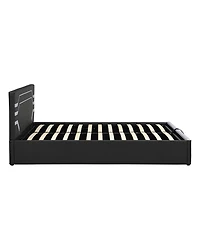 Streamdale Furniture Modern Queen Hydraulic Storage Gaming Bed Frame, Cyberpunk Design