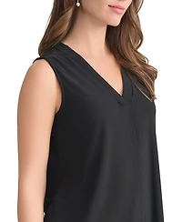 Jones New York Women's Crepe Sleeveless V-Neck Top