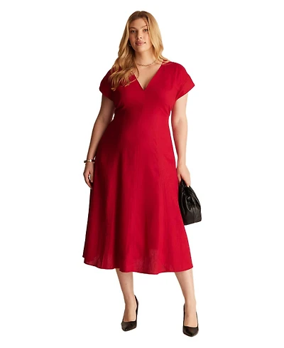 Estelle Aubrey V-Neck Midi Dress