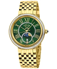 GV2 by Gevril Women's Milan Swiss Quartz Diamond Ip Stainless Steel Bracelet Watch'