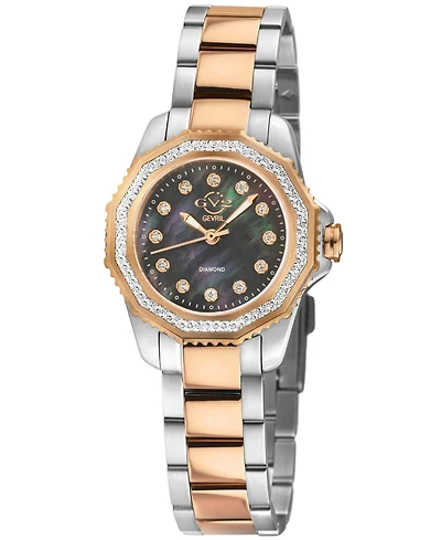 GV2 by Gevril Women's Cortina Swiss Quartz Diamond Two tone Iprg/Ss Stainless Steel Bracelet Watch