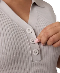 Ingrid + Isabel Maternity Short Sleeve Collared Sweater Dress