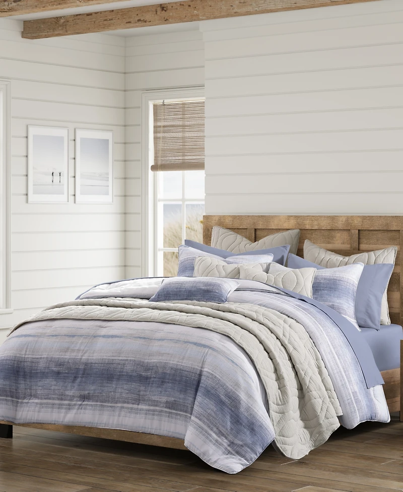 Salt Life Slater Stripe 3-Piece Comforter Set, Full/Queen