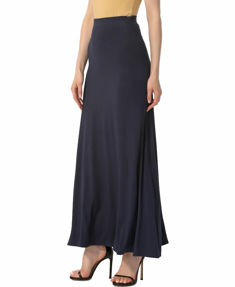 kimi + kai Women's Waist Ruched Maxi Skirt
