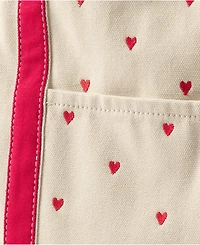 Lands' End Large Embroidered 5 Pocket Open Top Canvas Tote Bag