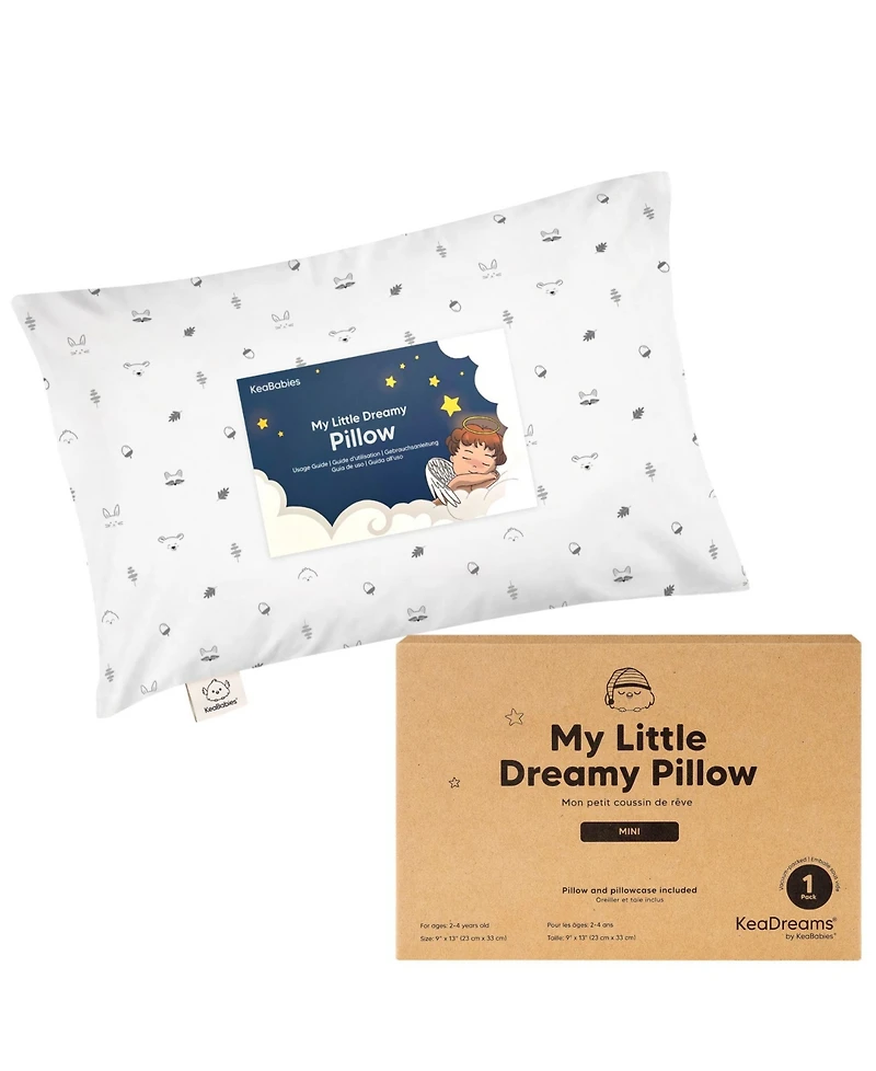 KeaBabies Toddler Mini Pillow and Pillowcase for Crib, 9x13 Small Travel