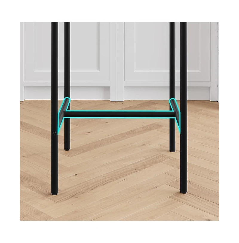 gaomon Set of 8 Bar Stools, 25.5" Counter Height Bar Chairs with Back, Pu Leather Seat, 300 lbs Capacity for Kitchen Island or Pub