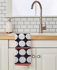 Skl Home Polka Dot Grande Jacquard Curved 2-Piece Hand Towel Set