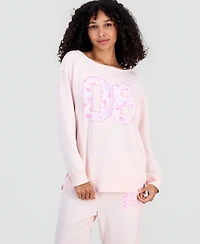 Rebellious One Juniors' 89 Camo Off-the-Shoulder Mineral Wash Boat Neck Sweatshirt