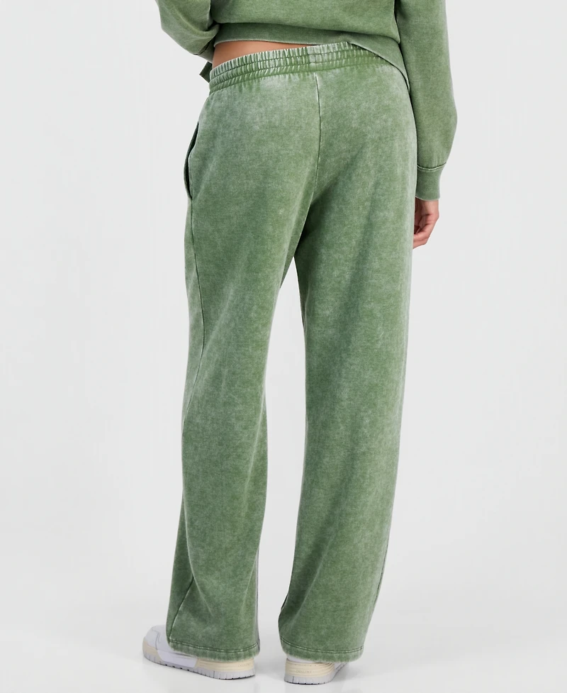 Rebellious One Juniors' Sweet Flowers Fleece Sweatpants