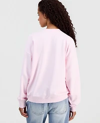 Peanuts Juniors' Snoopy Pumpkin Embroidered Sweatshirt