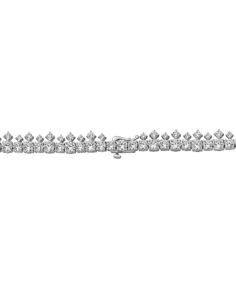 Arabella Created Sapphire & Created White Sapphire Necklace in Sterling Silver