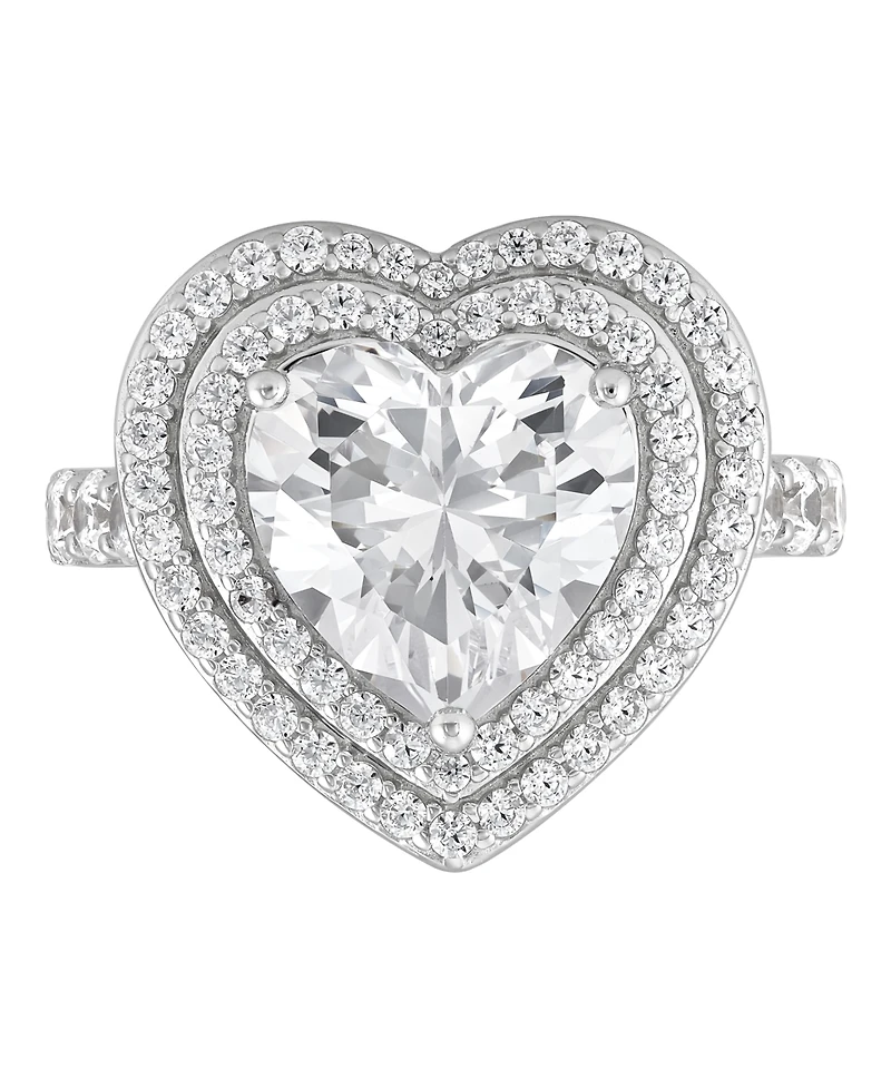 Arabella White Cubic Zirconia Ring in Sterling Silver Rhodium
