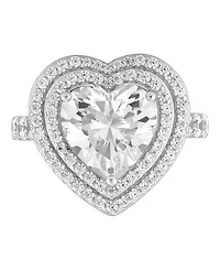 Arabella White Cubic Zirconia Ring in Sterling Silver Rhodium