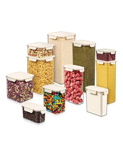 Sorbus 11 Piece Assorted Size Airtight Food Storage Container – Clear Stackable for Pantry, Rice, Pasta, Cereal and Snacks