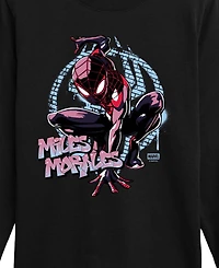 Marvel Boys' 8-20 Spider-Man Miles Spraypaint Long-Sleeve Graphic T-Shirt