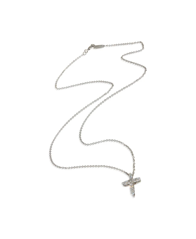 Pre-Owned Tiffany & Co Platinum Diamond Mini Cross Pendant
