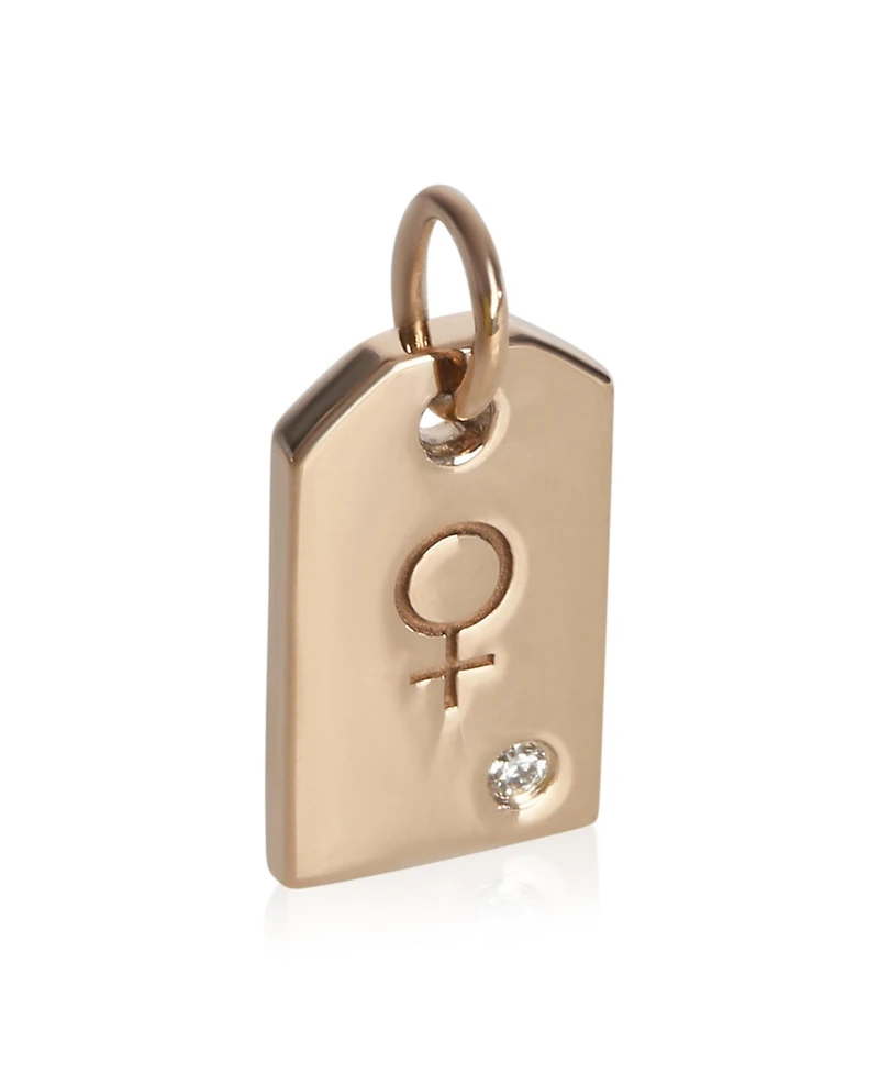 Pre-Owned Tiffany & Co Rose Gold Diamond Mini Tag Pendant