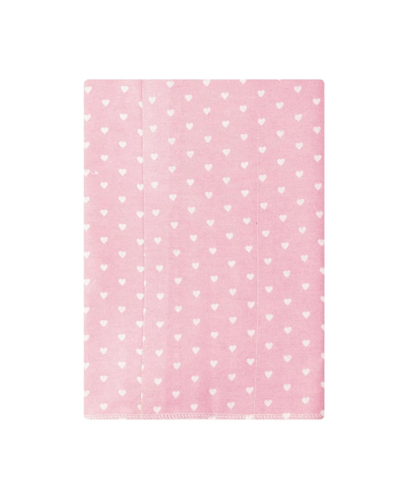 Hudson Baby Girl Cotton Poly Flannel Burp Cloths 7-Pack, Girl Elephant
