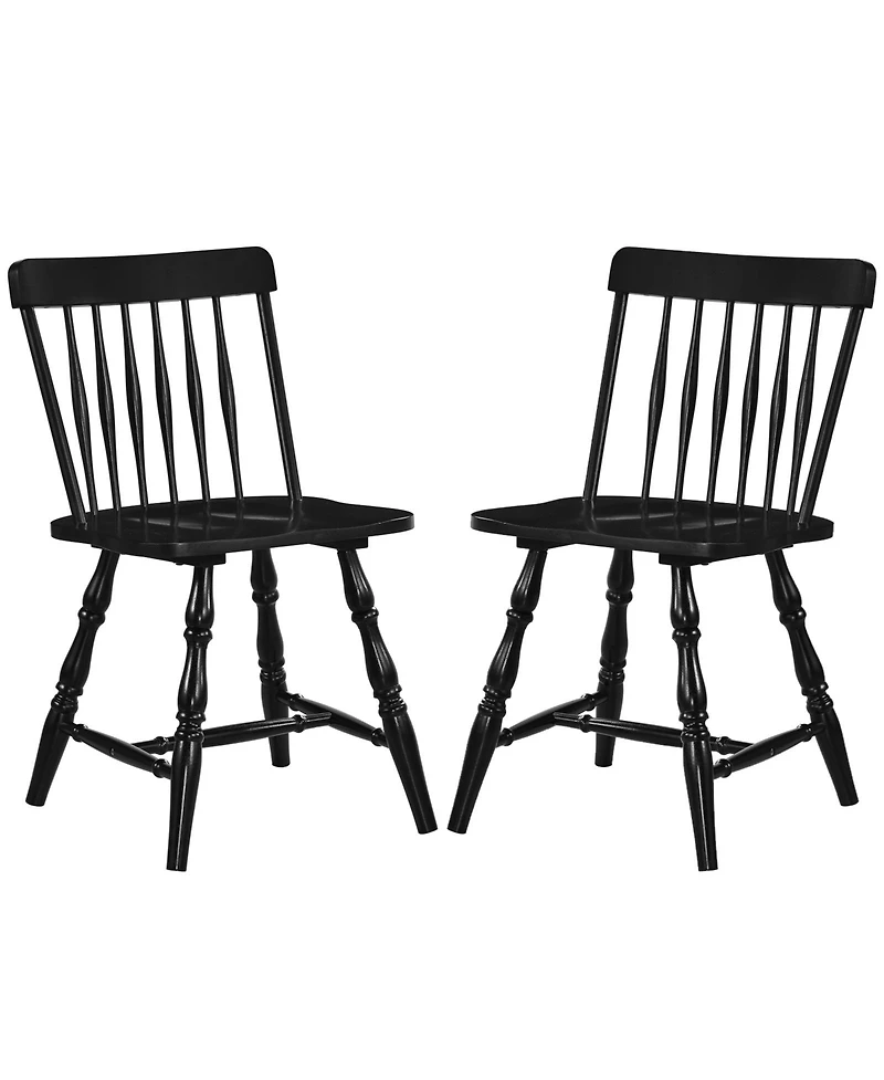 Costway Windsor Dining Chairs with Turned Legs Curved Spindle Back for Living Room