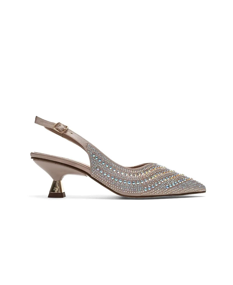 Prologue Shoes Women's Royale Embellished Kitten Heel Pump