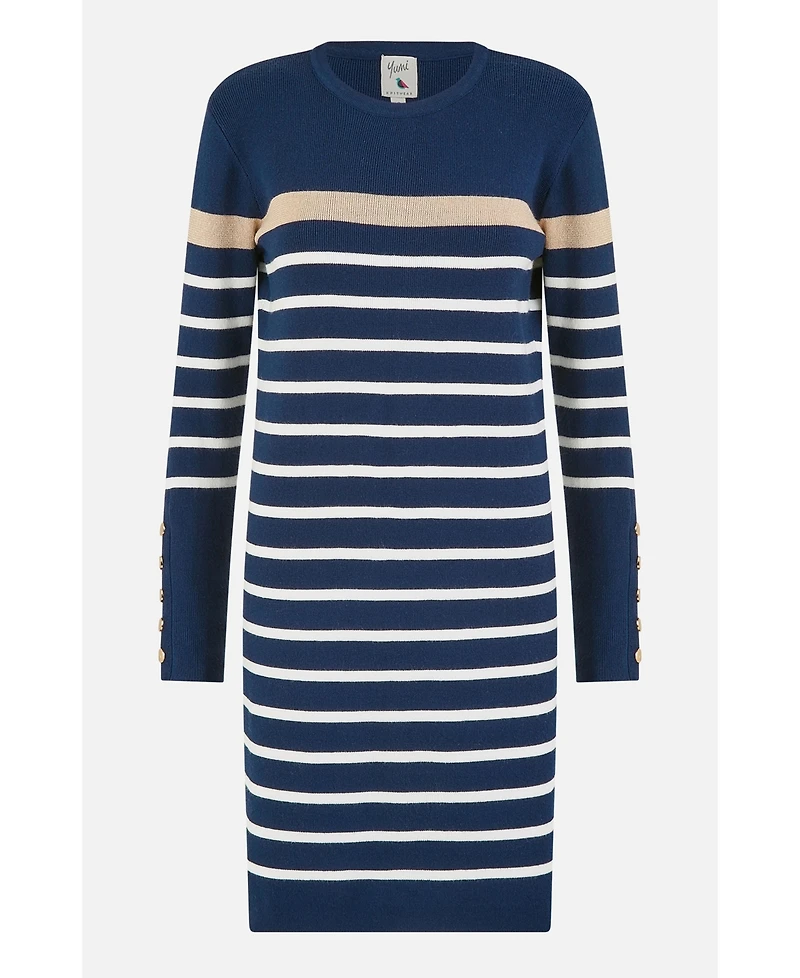 Yumi Women's Striped Knitted Dress