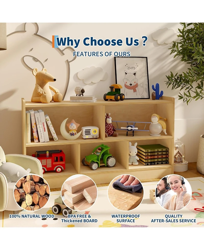 gaomon 5-Section 2-Tier Toy Storage Organizer