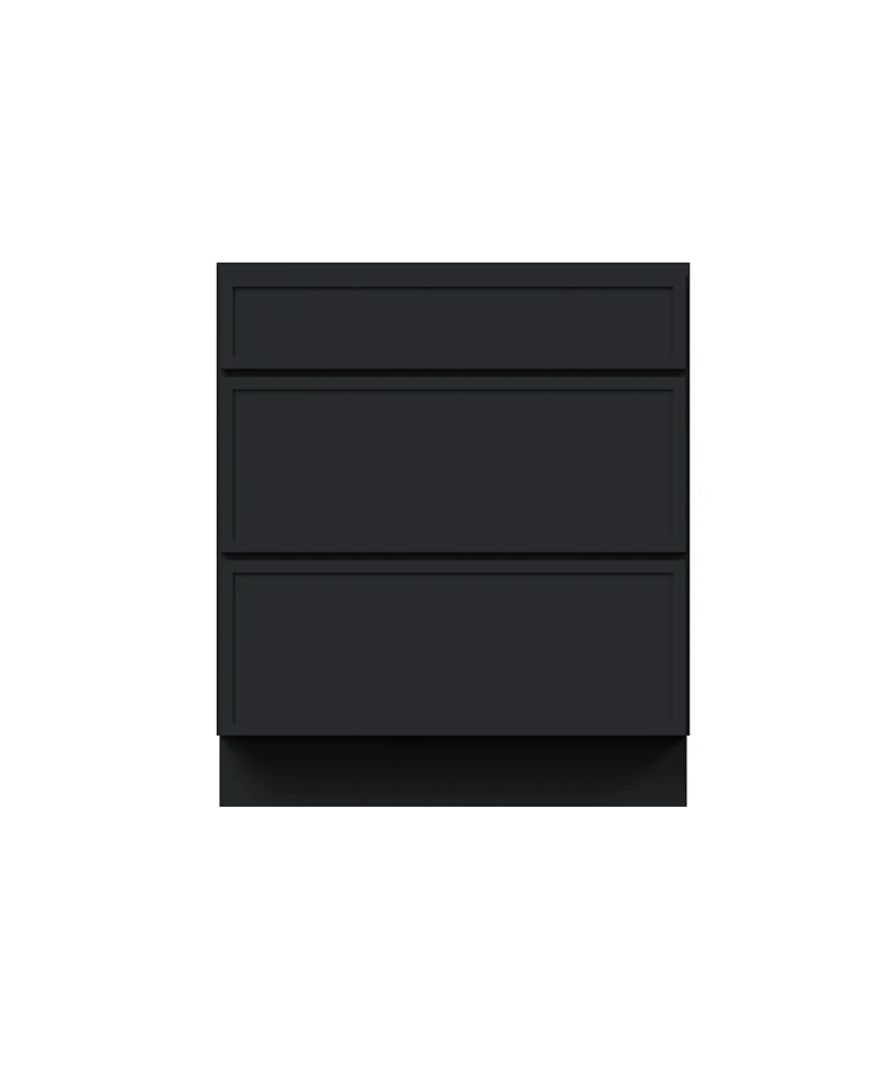 Boyel Living 33 Inch Wide 3-Drawers Base Cabinets, Ready to Assemble Kitchen Cabinet with Solid Wood Frame, Soft-Close Slides and Hinges