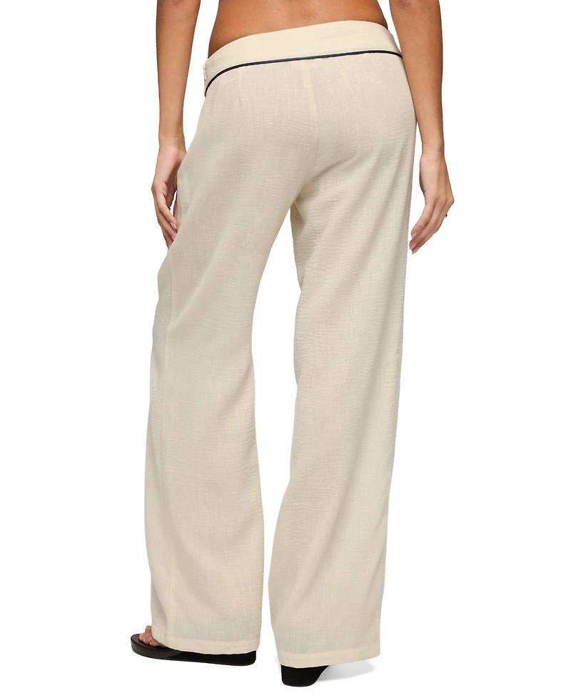 Edikted Women's Dorine Contrast Woven Pants