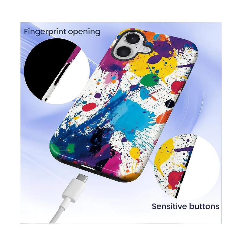 Gonez Case for iPhone 17, 2-in-1 Dual-Layer Shockproof Protection, Street Art Style Glossy