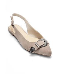 Forever & Always Shoes Women's Cordelia Leather Pointed Toe Buckle Sandal