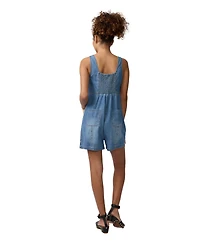 Ingrid + Isabel Maternity Sleeveless Soft Denim Romper