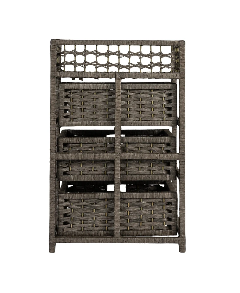 Household Essentials 3-Drawer Storage Organizer Unit with Top Shelf and Cutout Handles