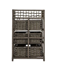 Household Essentials 3-Drawer Storage Organizer Unit with Top Shelf and Cutout Handles