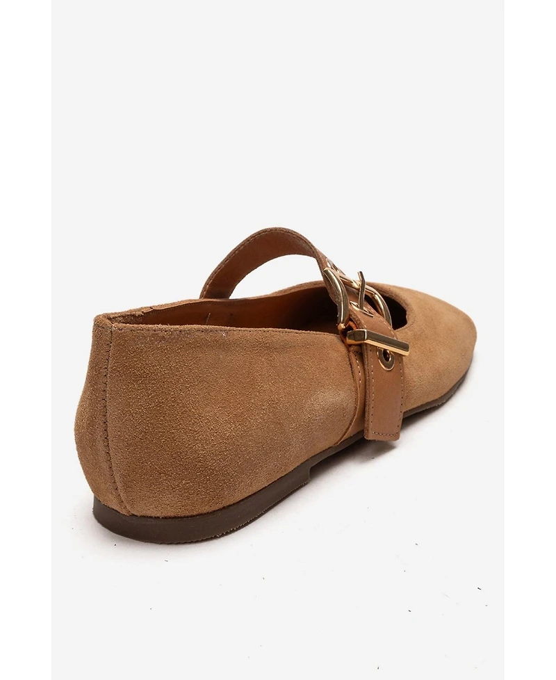 Forever & Always Shoes Women's Jonas Leather Ballet Flat