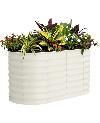Xo 4x2x2FT Galvanized Raised Garden Bed, Metal Planter Box for Vegetables Flowers Herbs, Rust-Resistant Outdoor Garden Bed