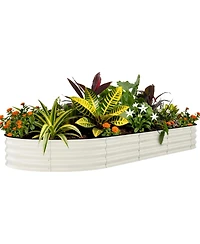 Xo 8x4x1.5FT Galvanized Raised Garden Bed, Metal Planter Box for Vegetables Flowers Herbs