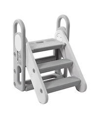 gaomon Collapsible 3-Step Toddler Step Stool with Handles - Adjustable Non-Slip Kids Counter Assistant Ladder