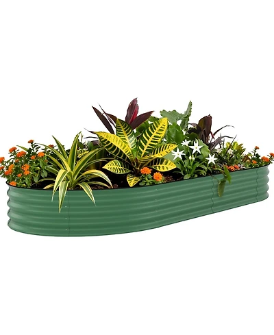 Xo 10x4x1.5FT Galvanized Raised Garden Bed, Metal Planter Box for Vegetables Flowers Herbs