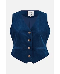 Yumi Women's Tailored Ribbed Waist coat