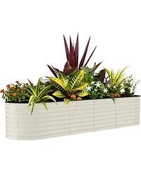 Xo 8x2x2FT Galvanized Raised Garden Bed, Metal Planter Box for Vegetables Flowers Herbs, Rust-Resistant Outdoor Garden Bed